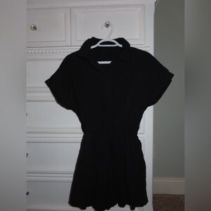 Black Short Sleeve Romper